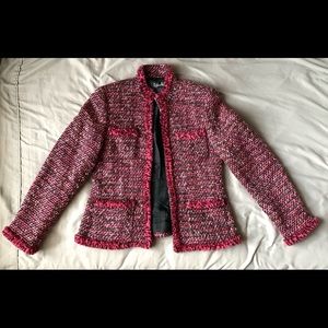 Rafaella pink/black/white boucle tweed jacket